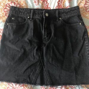 a black, jean skirt